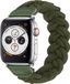 Strap-it Nylon Smartwatch bandje - Geschikt voor Apple Watch 1/2/3/4/5/6/7/8/9/10/11/SE/SE2/SE3 Twisted gevlochten bandje - legergroen - maat: 38 / 40 / 41 / 42mm