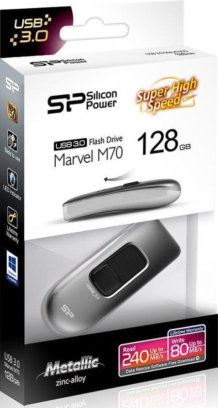 Silicon Power Marvel M70 - USB-stick - 128 GB