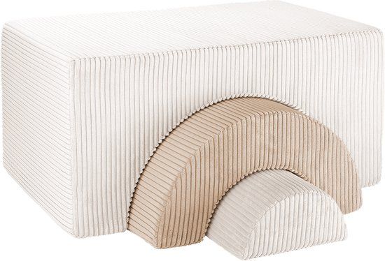 Wigiwama Corduroy Rainbow Playset / Speelset - 75x49x37cm - Marshmallow