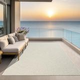 the carpet Kansas – robuust in- & outdoor vloerkleed met natuurlijk cirkelpatroon, weatherproof & UV-bestendig, crème cirkel 160 x 230 cm