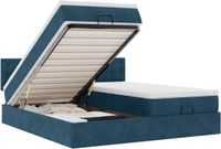 vidaXL - lit plateforme - 200x200cm - bleu foncé - velours