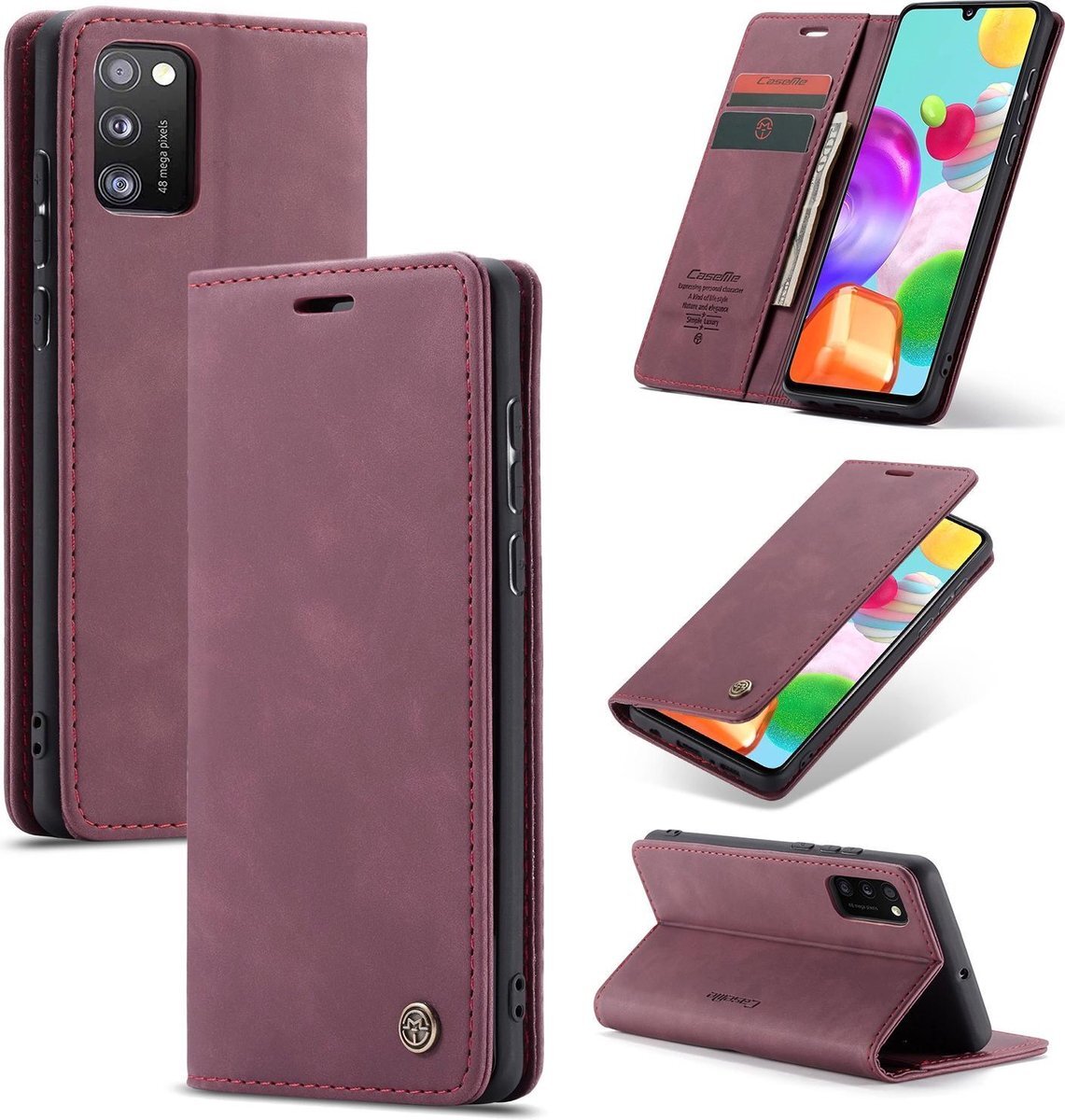 CaseMe Wallet Hoesje voor Samsung Galaxy A41 - Rood