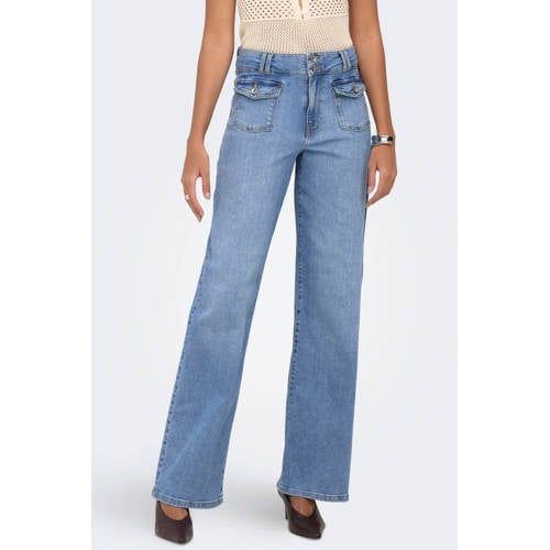 ONLY Onlhope Hw Wide Db Poc Dnm Box wide leg jeans medium blue denim