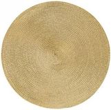Merkloos Luxe Gevlochten Ronde Placemat - Ø 38 cm - Goud - 8 stuks