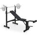 Pangivo Banc de musculation pliable avec rack à squat réglable en fer noir 172 x 83 x 118 cm