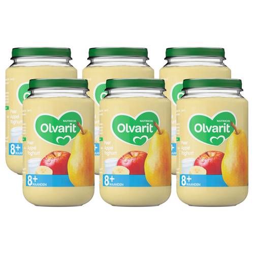 Olvarit 8 maanden - peer appel yoghurt - 6x200g
