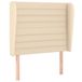 VidaXL Hoofdbord met randen 83x23x118/128 cm stof crèmekleurig