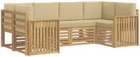 vidaXL Buiten bank set 6 st Wit en Beige Polyester