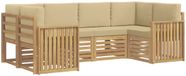 vidaXL Buiten bank set 6 st Wit en Beige Polyester