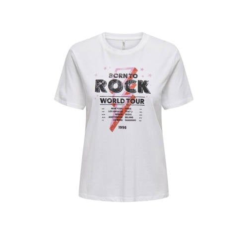 ONLY T-shirt ONLLUCIA with print white/ black/ pink