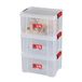 SUNDIS Clip'N Store, kunststof opbergbox met clip-on deksel, 17L, set van 3
