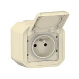 LEGRAND - Waterdicht stopcontact IP55 met aarding Plexo – stopcontact 2P + T 16 A compleet met klep – voor opbouw – gemaakt in Frankrijk – zand