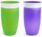 Munchkin 2pk Miracle Anti-Lek 360° Drinkbeker - Sippy Cup - Oefenbeker voor Baby en Kind - 2 Stuks - 296ml - Paars / Groen