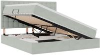 vidaXL Bed met opbergruimte en matras Lichtgrijs 160 x 200 cm Fluweel