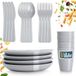 Picknick-Set Grupa Orion Campingserviesset Plastic 20 delig Lichtgrijs