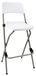 Tabouret de bar pliable – assise et dossier en HDPE blanc, cadre en acier, hauteur d'assise 73 cm, capacité de charge 120 kg