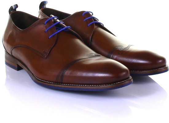 Floris van Bommel Heren Nette Schoenen 18006 - Cognac - Maat 44