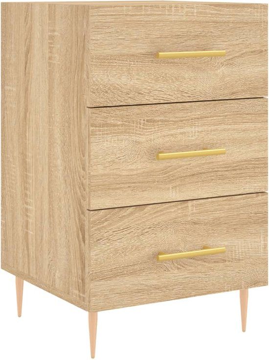 vidaXL Nachtkastje 40x40x66 cm Bewerkt Hout Sonoma Eikenkleurig