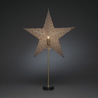 KONSTSMIDE Papieren kerstster - 10 x 71 x 45 cm (5-punts, E14, Zwarte marmervoet, Binnen)