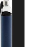axentia Drinkfles, glas, ca. 1 l, transparant, donkerblauw