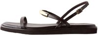Next - Dames - Forever Comfort® platte sandalen met vierkante neus en metalen versiering - Bruin