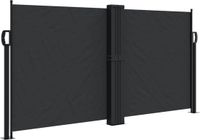 vidaXL Windscherm uittrekbaar 120x1200 cm zwart
