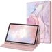 Fintie Hoes voor Samsung Galaxy Tab S6 Lite 10.4 2024/2022/2020, zachte TPU achterkant behuizing beschermhoes met S penhouder en documentsleuven, Glorrijk marmer