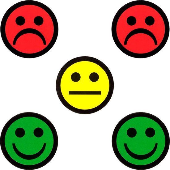 2DOBOARD Smiley Magneten Mix - 2,5 cm - 5 stuks: 2 Rood, Groen en 1 Geel - Whiteboard magneten voor Planbord Kinderen - Weekplanner Kind - Weekplanner Whiteboard - Planbord Kind - Scrumbord