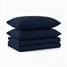 Tribeca Living Luxe massief flanel diepe zak blad set, donkerblauw, koning