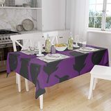 Bonamaison Tafelkleed, Anti-Mold, Sneldrogend, Waterdicht, 100% Polyester Tafellaken, Paars, zwart, 140 x 160 Cm