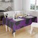 Bonamaison Tafelkleed, Anti-Mold, Sneldrogend, Waterdicht, 100% Polyester Tafellaken, Paars, zwart, 140 x 160 Cm