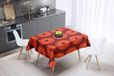 Bonamaison Tafelkleed, Anti-Mold, Sneldrogend, Waterdicht, 100% Polyester Tafellaken, Oranje Bordeaux, 140 x 140 Cm