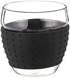 Bodum PAVINA 2-delige glazenset (antislip, gekleurde siliconen ring, 0,35 liter) zwart