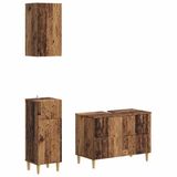 vidaXL - 3-delige badkamerkast set - DELFT - Oud hout