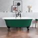 Hudson Reed Baignoire îlot rétro - Bord roulé – 173 x 78 cm – Vert – Pieds noirs – Richmond