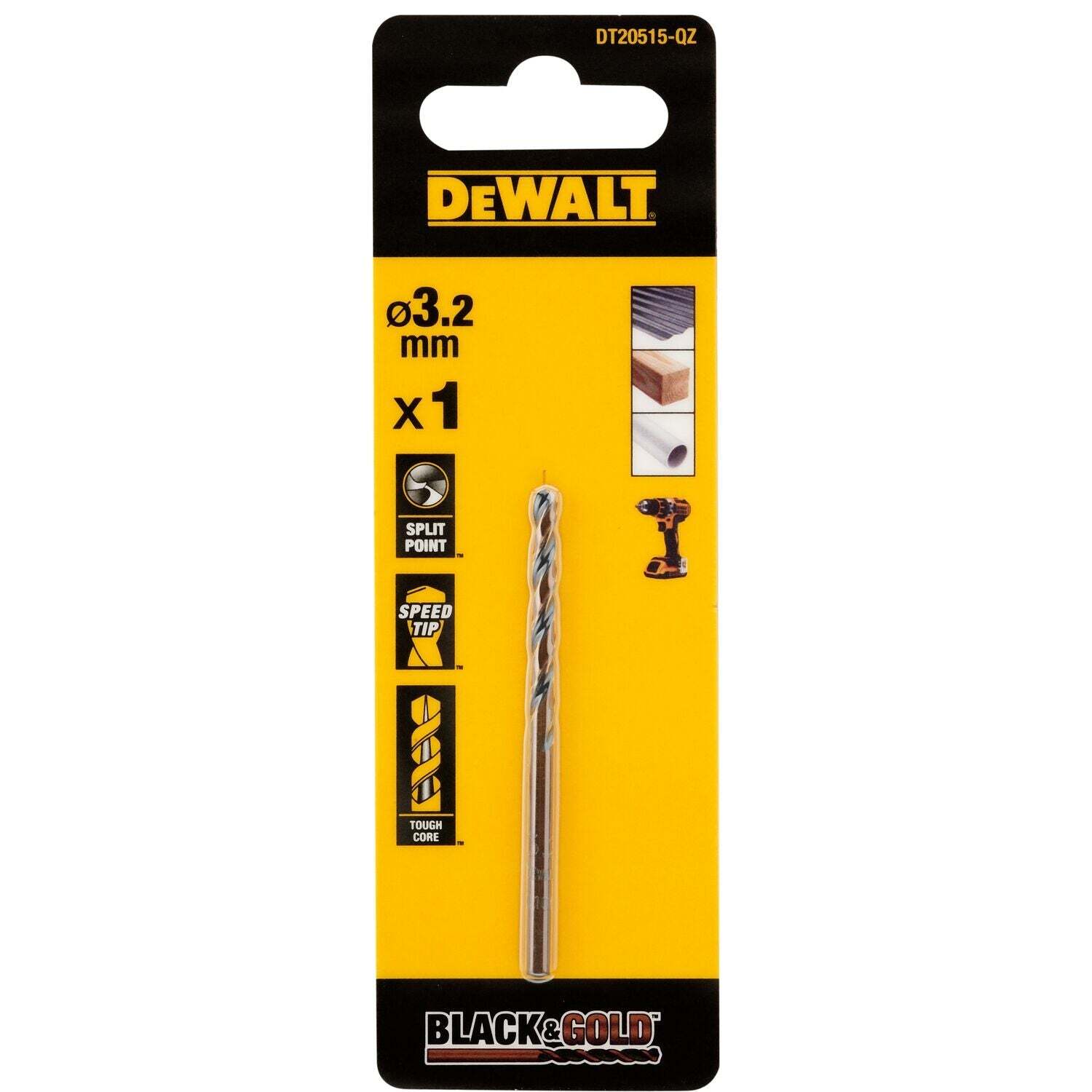 DeWALT DT20515 EXTREME™ Black&Gold Metaalboor 3.2mm