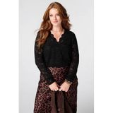 MS Mode Plus Size kanten top - zwart