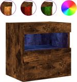 vidaXL Tv-wandmeubel met LED-verlichting 40x30x40 cm gerookt eiken