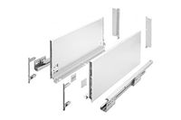 GTV Ladesysteem AXIS PRO - lengte 450 mm - hoogte 200 mm, volledig uittrekbaar met softclose, 40 kg draagkracht, wit RAL 9016, 60.000 cycli gecertificeerd, 14 mm zijwand, complete set keukenlade