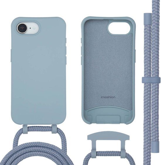 imoshion Color Backcover met afneembaar koord met MagSafe voor de Apple iPhone 17e / 16e - Ash Blue