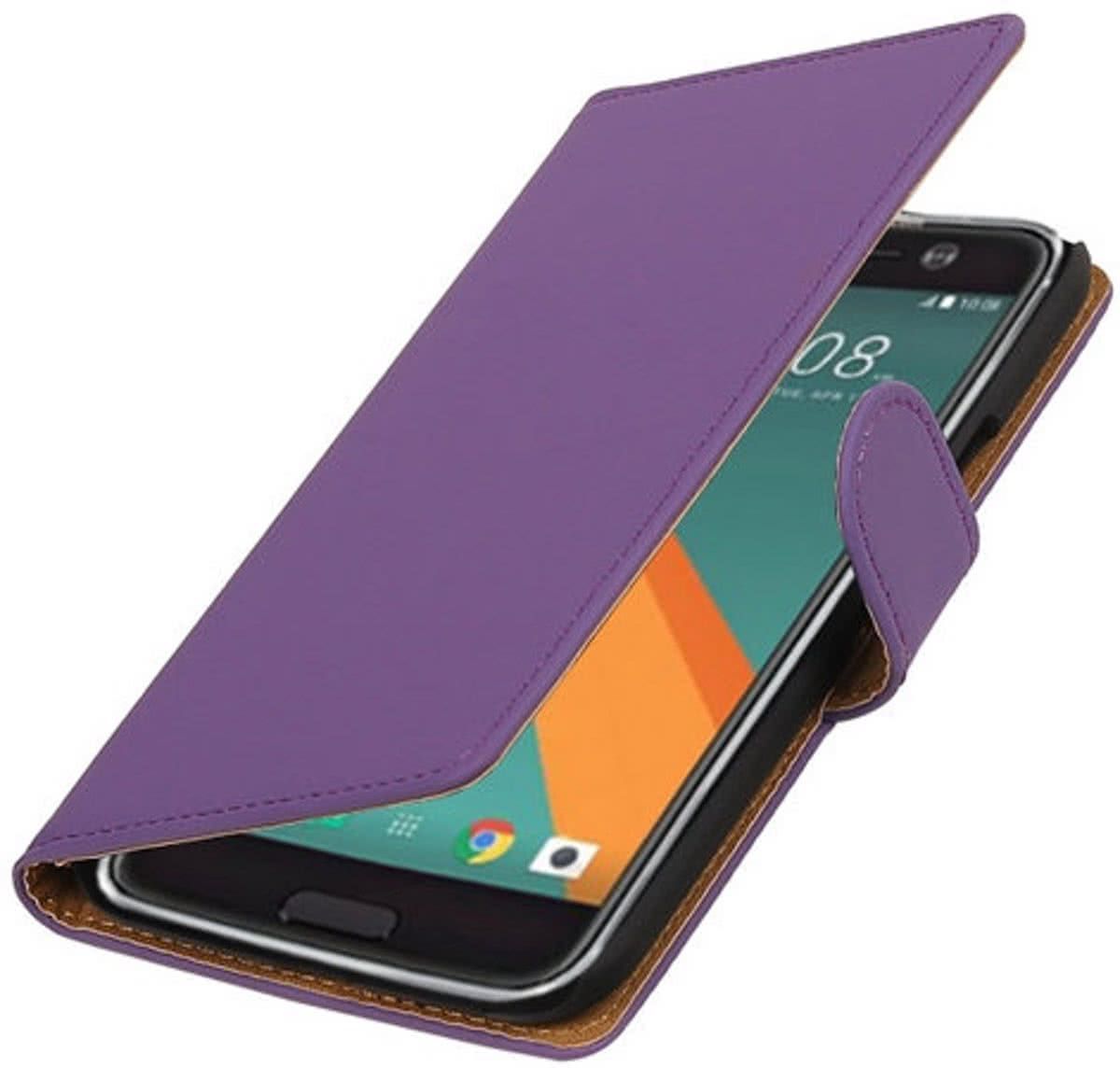Best Cases Paars Effen booktype wallet cover hoesje voor HTC 10