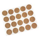 Adsamm® 20 x afdekkappen Ø 1,3 cm eiken rond 0,45 mm dun zelfklevende meubelpatches