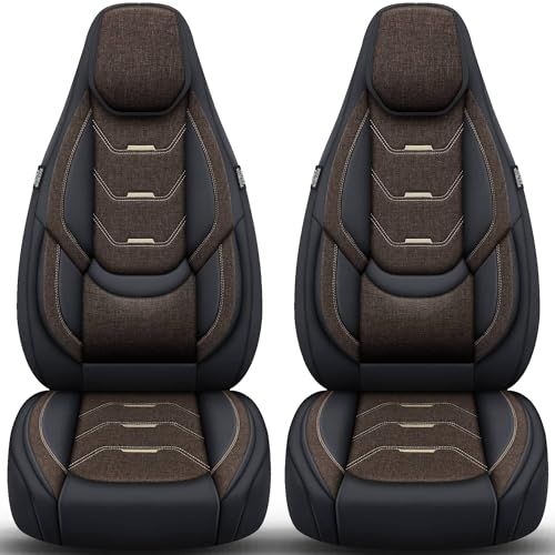 Bremer Sitzbezüge GmbH Premium Camper stoelhoezen voor Fiat FurgoK 600 LANDSBERG H12 in Zwart/Bruin (2 losse stoelen)