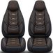 Bremer Sitzbezüge Adria Premium Camper stoelhoezen voor Adria Twin Axess Supreme Plus Sports H12 in Zwart/Bruin (2 losse stoelen)