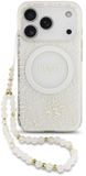 Guess IML Flowers Allover hoesje voor iPhone 17 Pro - MagSafe compatibel en Koord - Wit