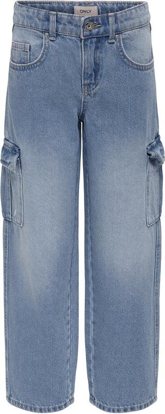 ONLY KOGHARMONY WIDE CARGO CARROT PIM NOOS Meisjes Jeans - Maat 122 - Light Blue Denim