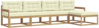 vidaXL - Bank loungeset - 5 zitplekken - Wit en crème - Polyester