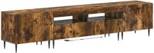 vidaXL Meuble TV 3 pièces LED Chêne fumé Bois composite