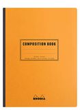 RHODIA 119228C - Soepel Schrift met Linnen Rug Composition Book Oranje - B5 - Kleine Ruitjes - 160 pagina's - Clairefontaine Wit Papier 80 g/m - Classic