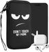 kwmobile hoesje voor smartphones XXL - 7" - hoes van Neopreen - Don't Touch My Phone design - wit / zwart